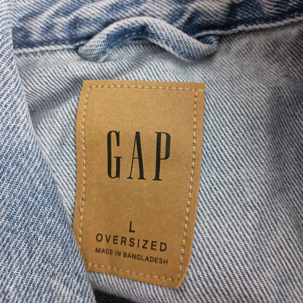GAP oversized trucker workwear blue y2k work‎ Denim shacket utility chore Jacket